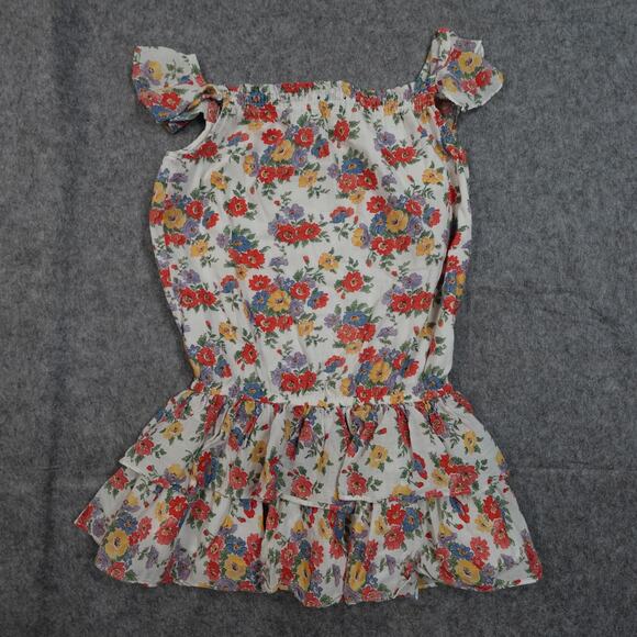 Ralph Lauren Dress Girls 10 Floral Ruffle Mini Flutter Sleeve - Picture 3 of 8